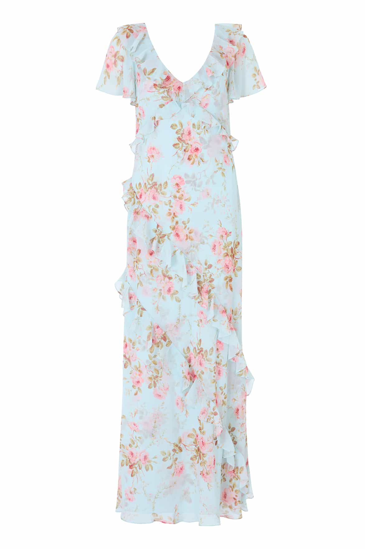 Summer's Rose Georgette V-Neck Gown - Image 2