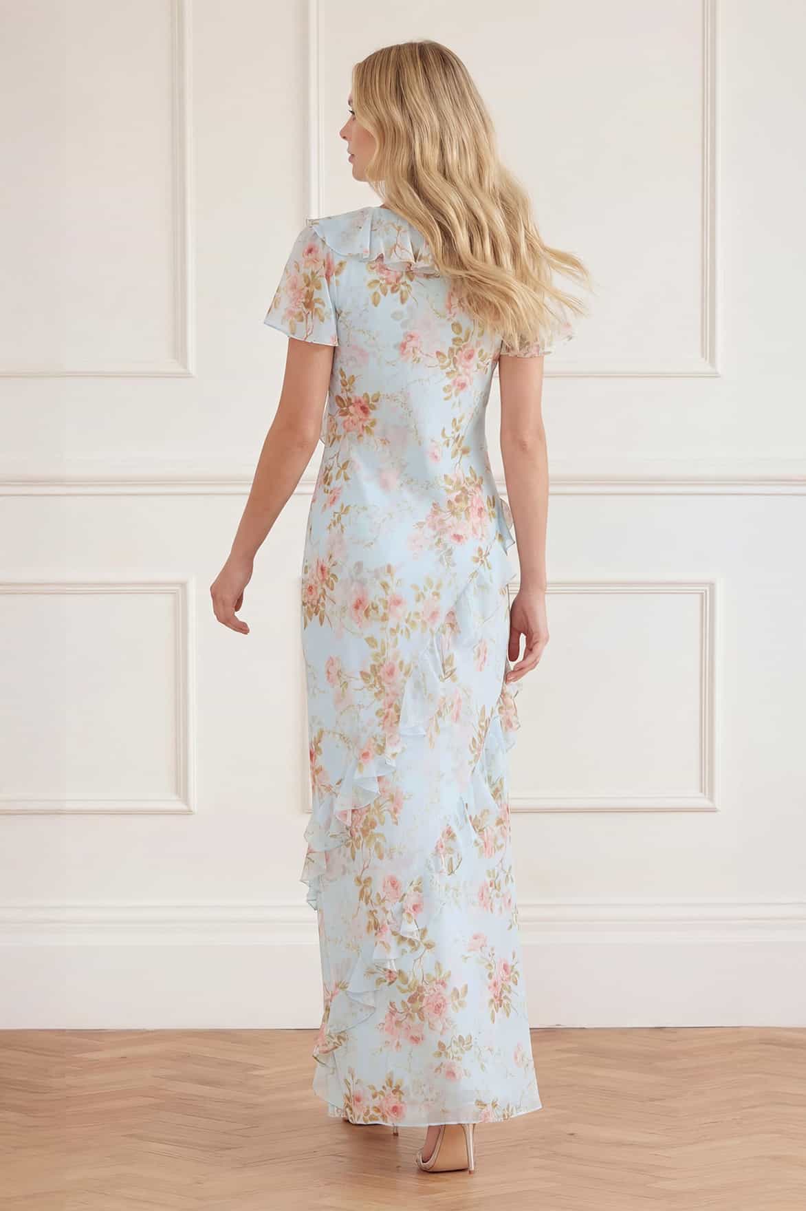Summer's Rose Georgette V-Neck Gown - Image 5