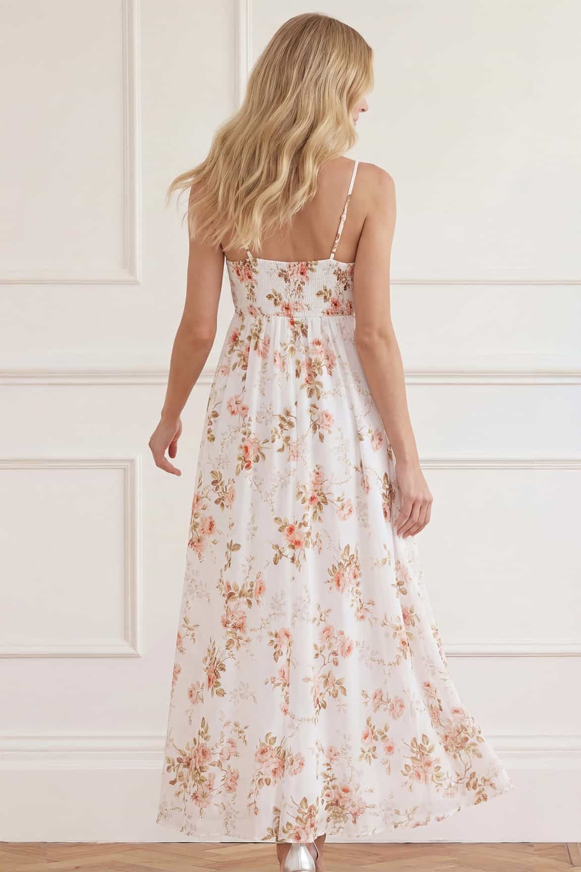 Summer's Rose Linen Blend Cami Ankle Gown - Image 5