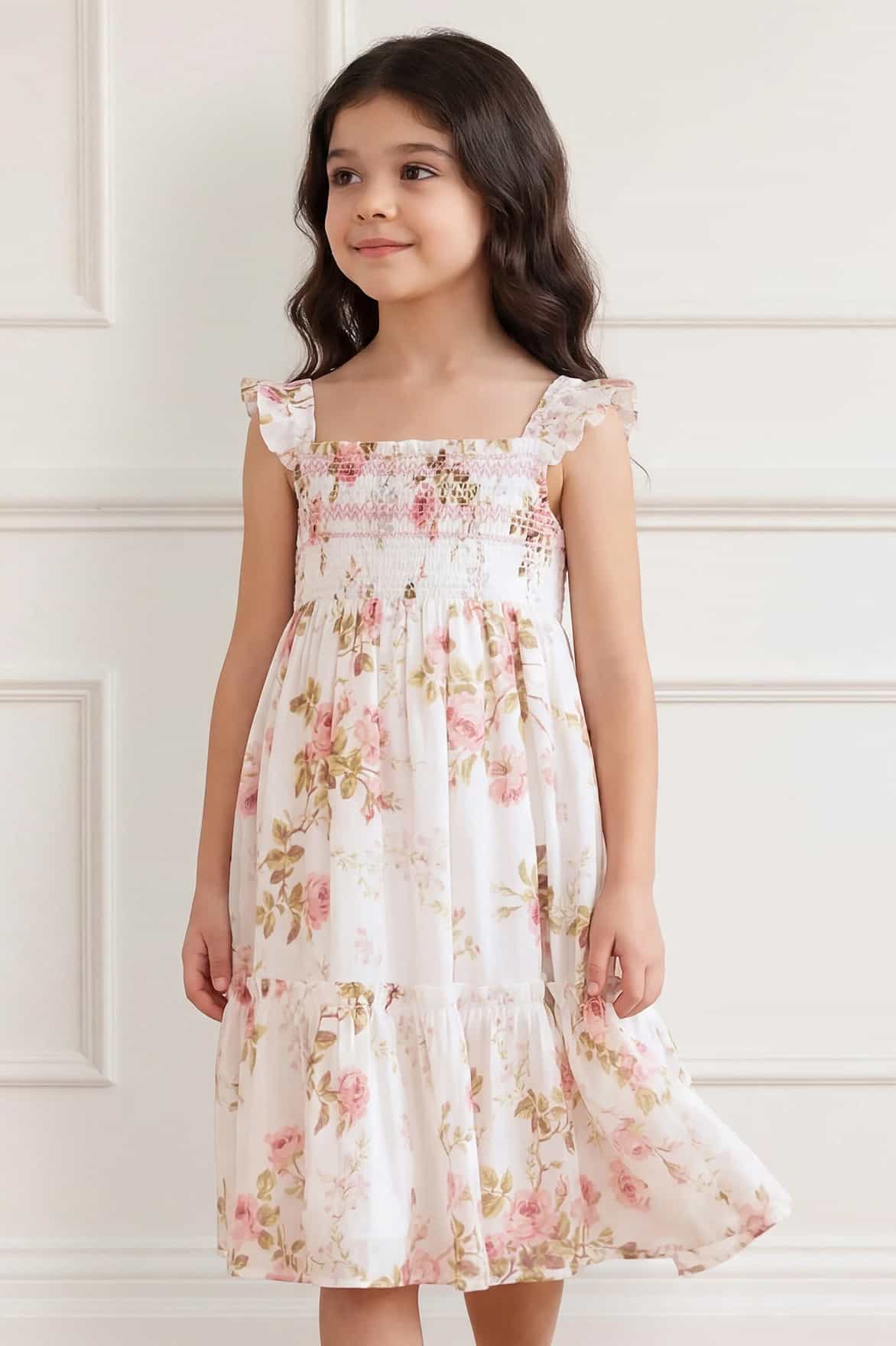 Summer’s Rose Smocked Cami Kids Dress - Image 3