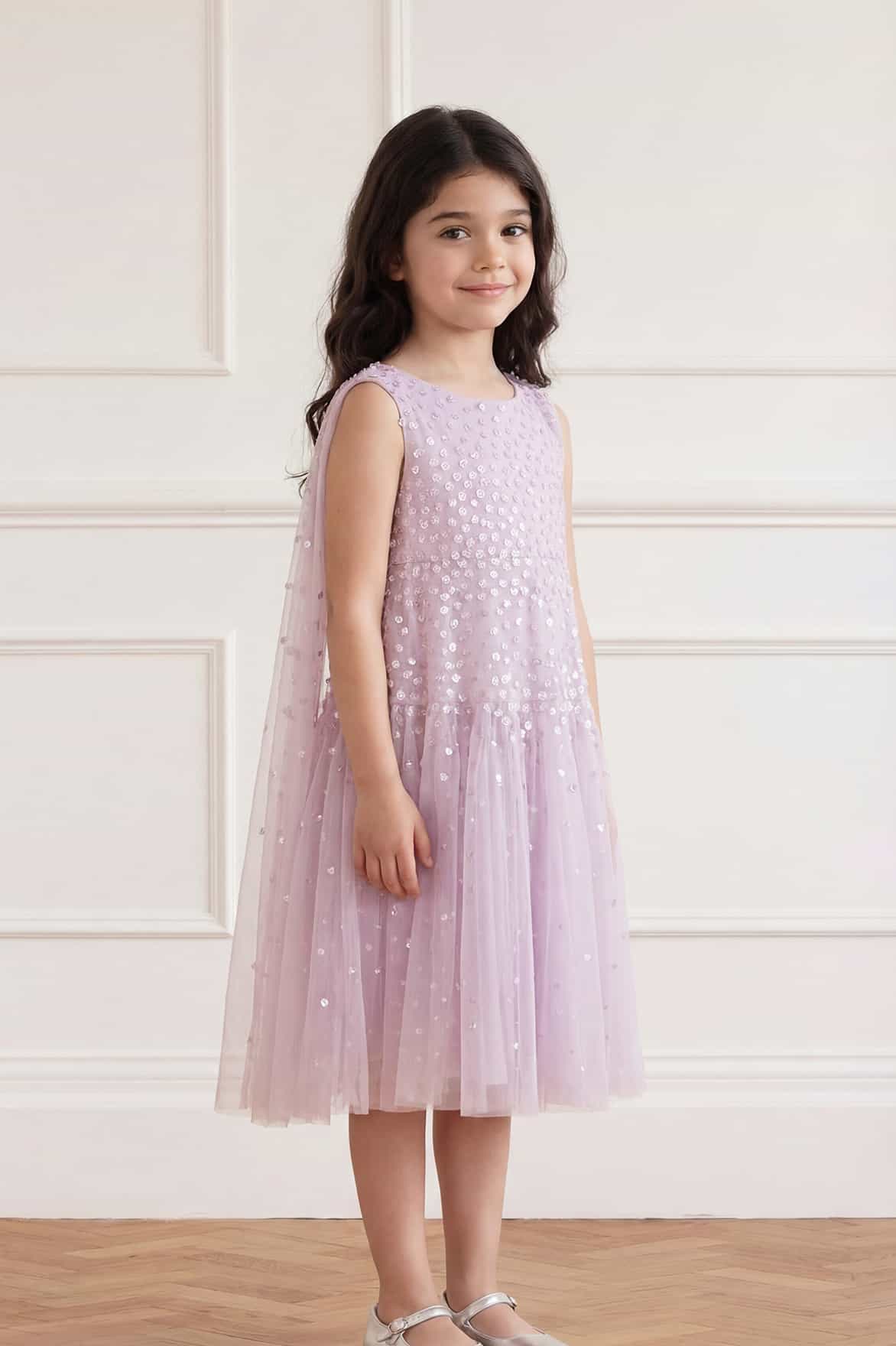 Sunrise Sequin Cape Kids Dress