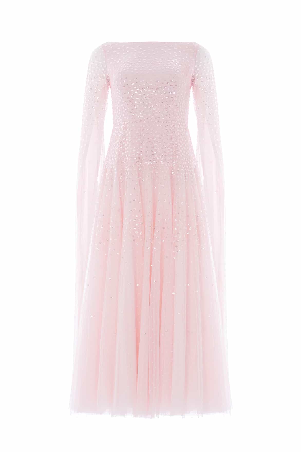 Sunrise Sequin Cape Sleeve Ankle Gown - Image 2