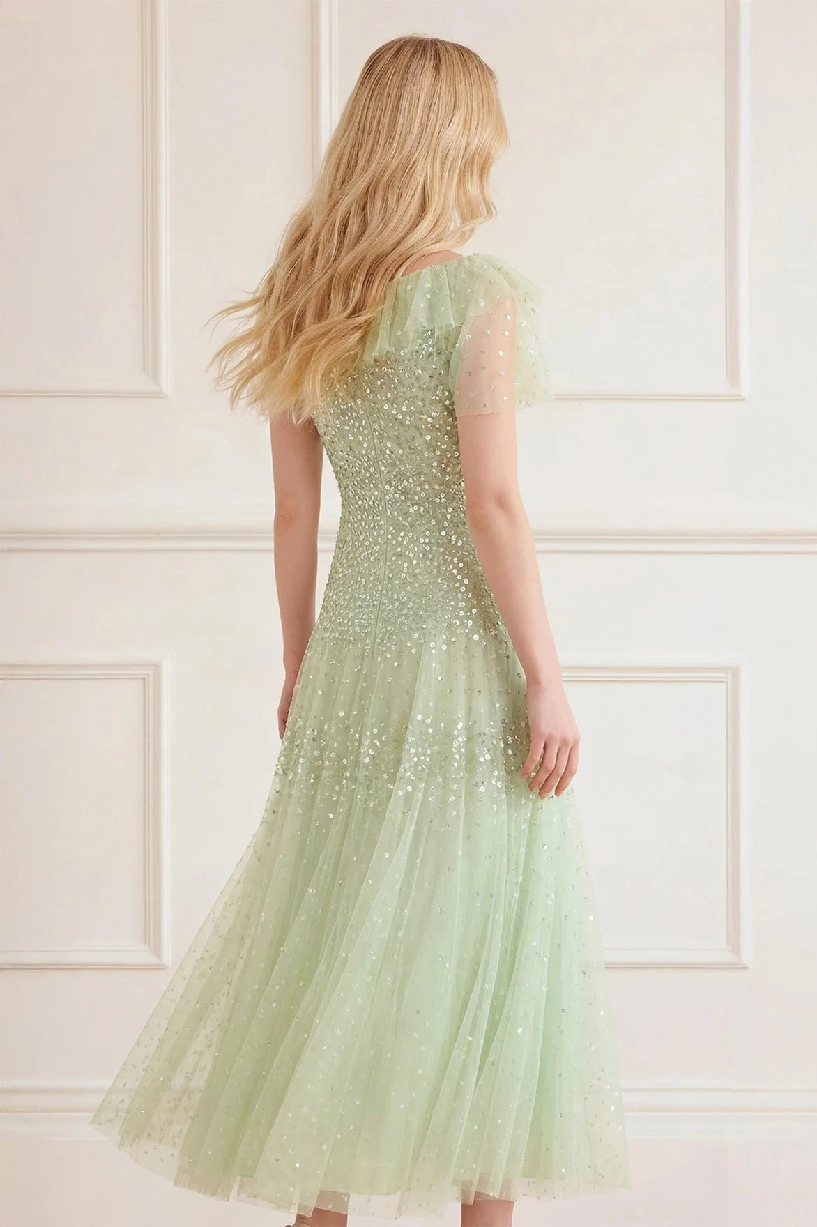 Sunrise Sequin Short Sleeve Ankle Gown - Image 4