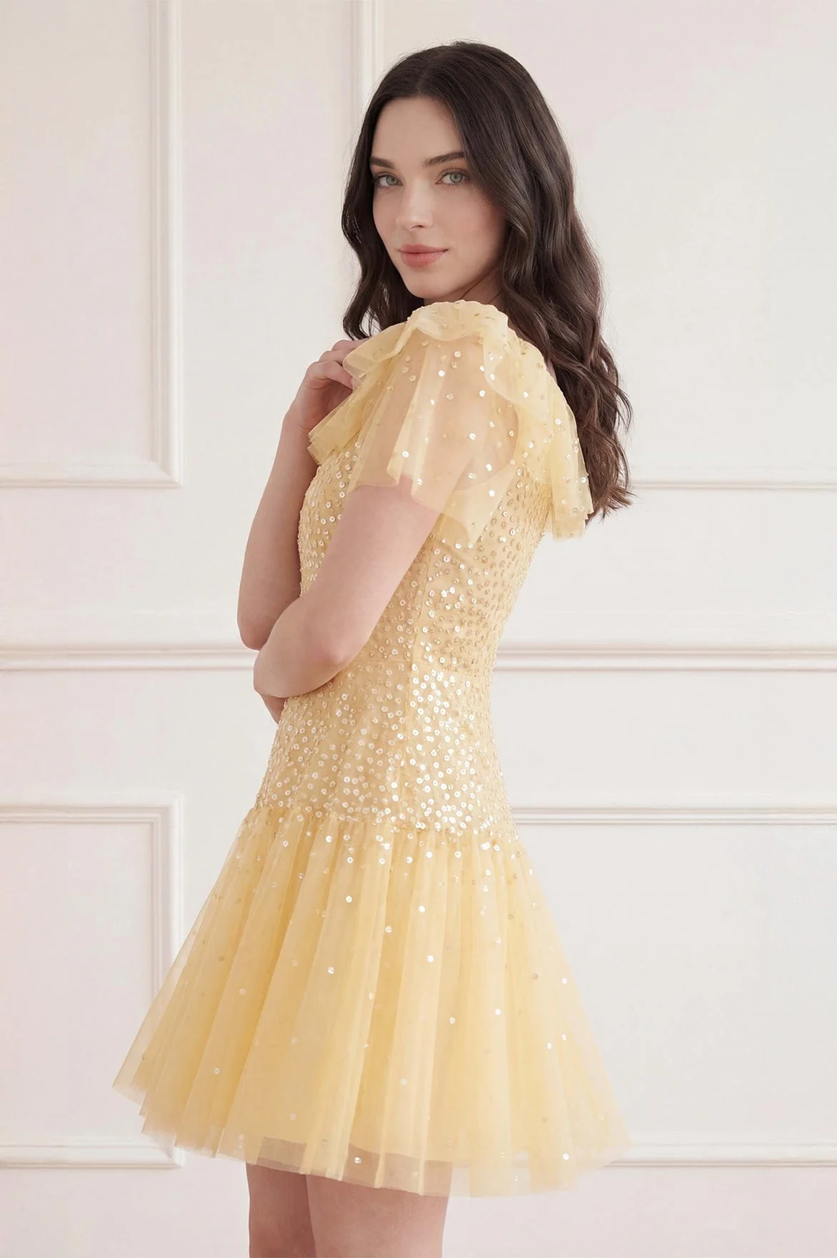 Sunrise Sequin Short Sleeve Micro Mini Dress - Image 4