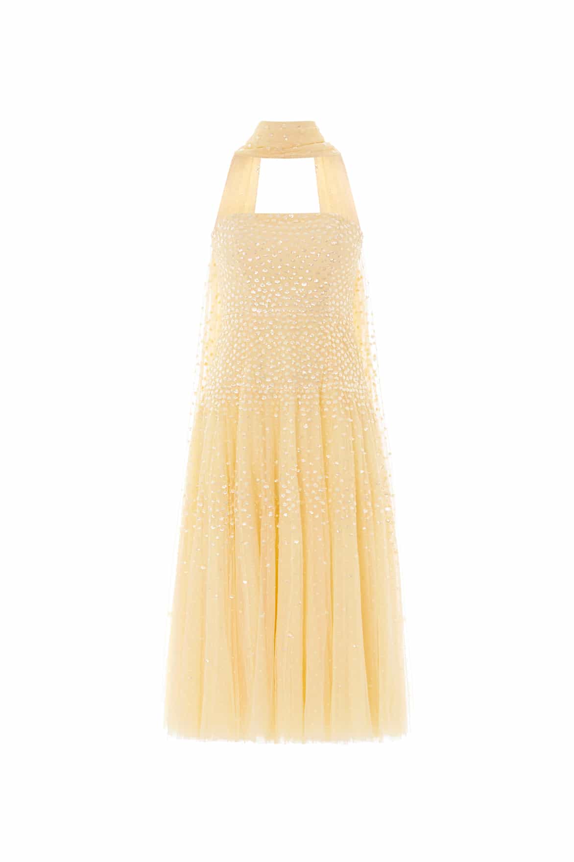 Sunrise Sequin Strapless Cape Ballerina Dress - Image 3