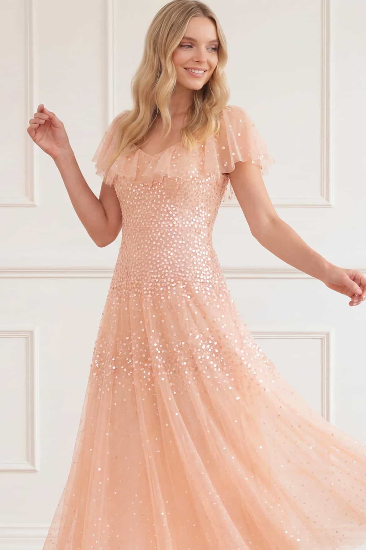 Sunrise Sequin V-Neck Ankle Gown - Image 4