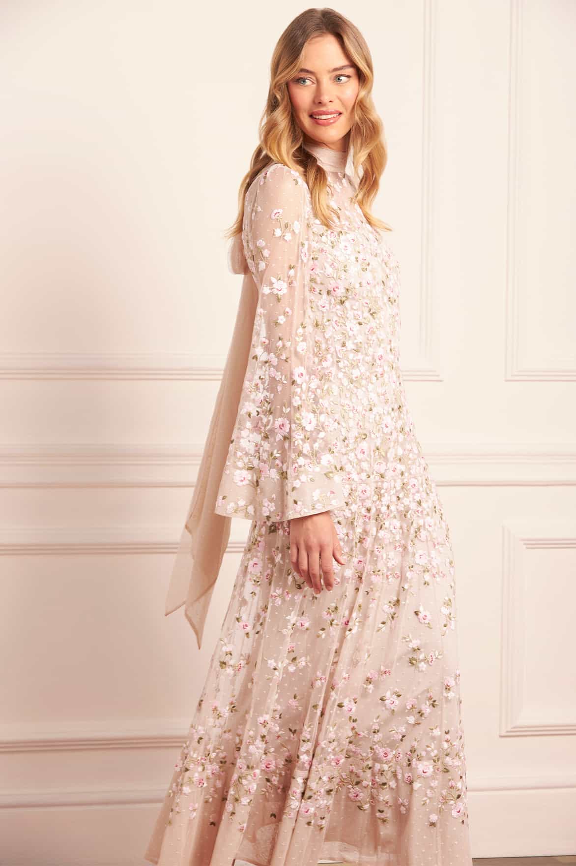 Sylvia Rose Long Sleeve Ankle Gown - Image 3