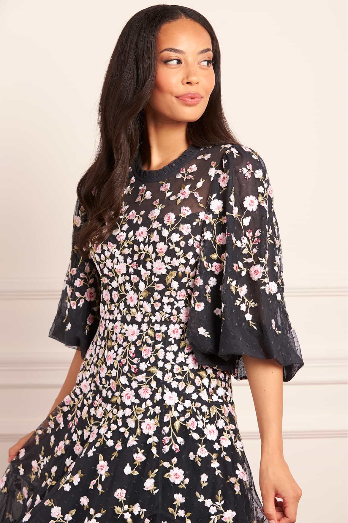 Sylvia Rose Round Neck Ankle Gown - Image 3
