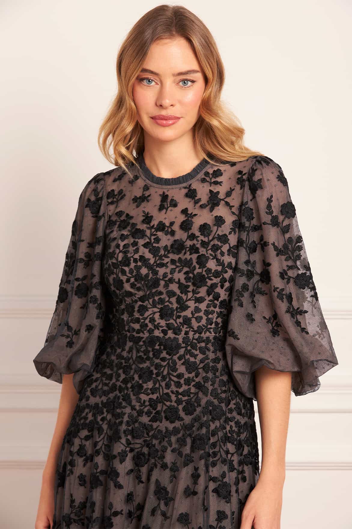 Sylvia Rose Round Neck Ankle Gown - Image 3