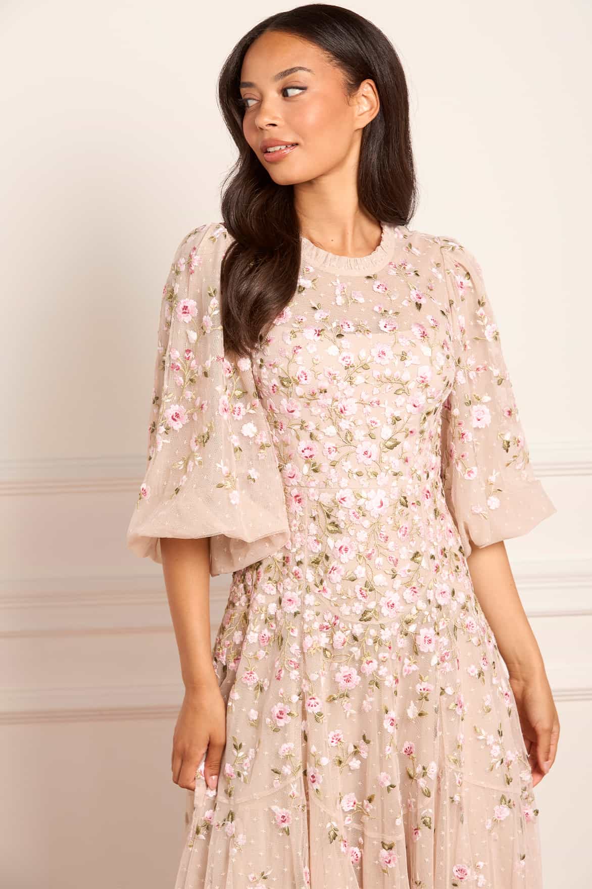 Sylvia Rose Round Neck Ankle Gown - Image 4