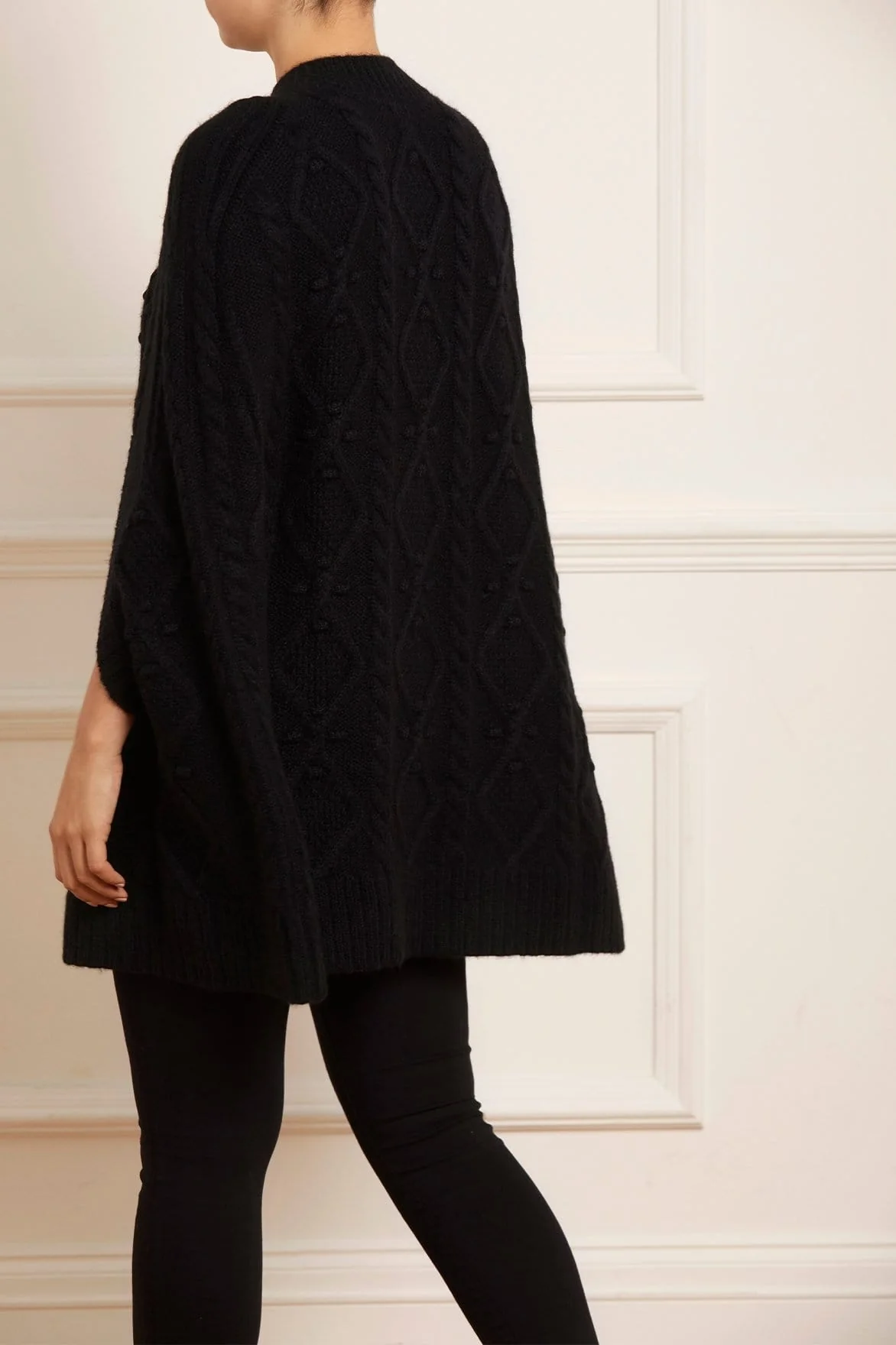 Sylvie Cable Jewelled Knee Length Cape - Image 6