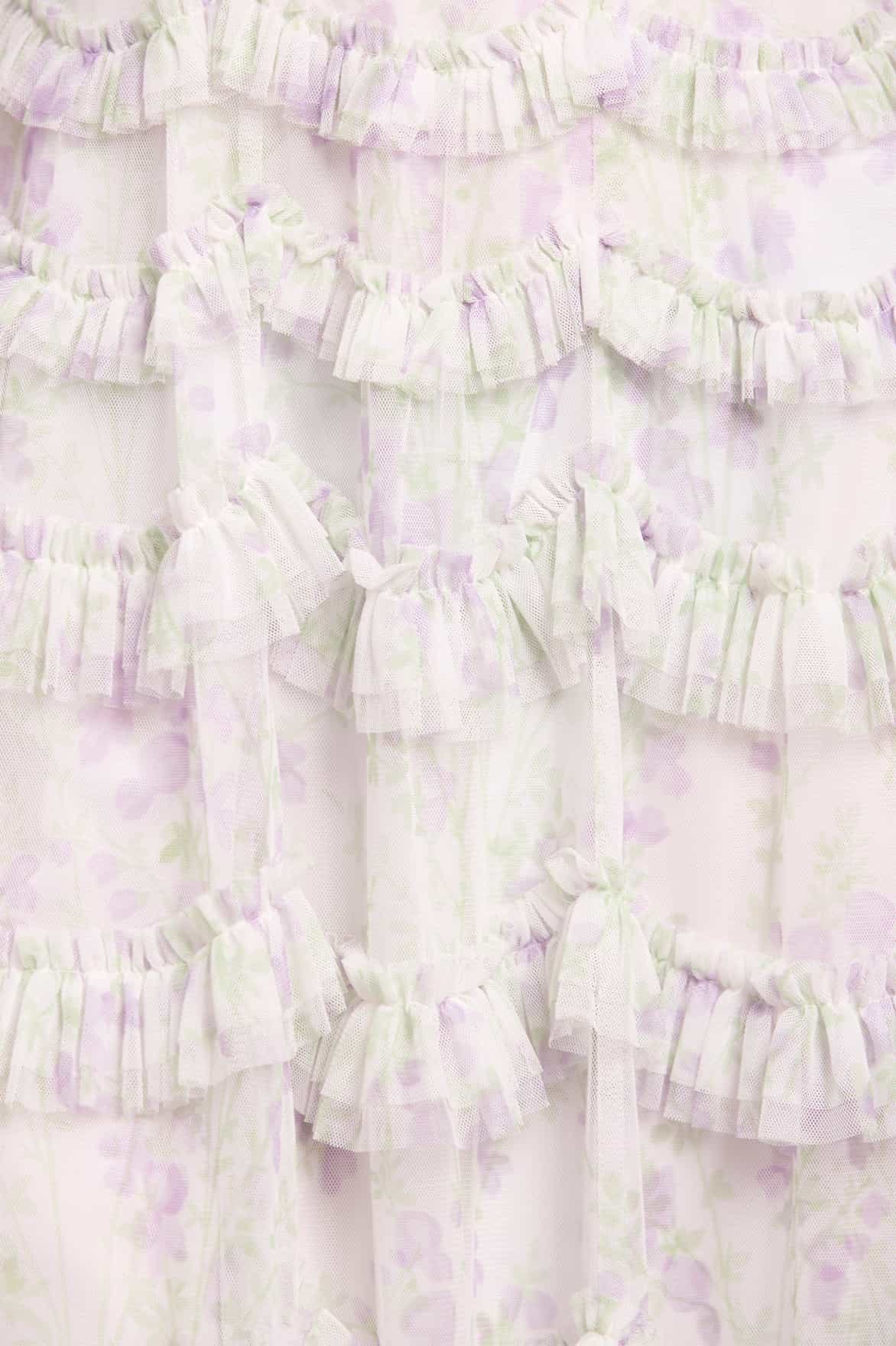 Trailing Floral Round Neck Ballerina Dress - Image 4