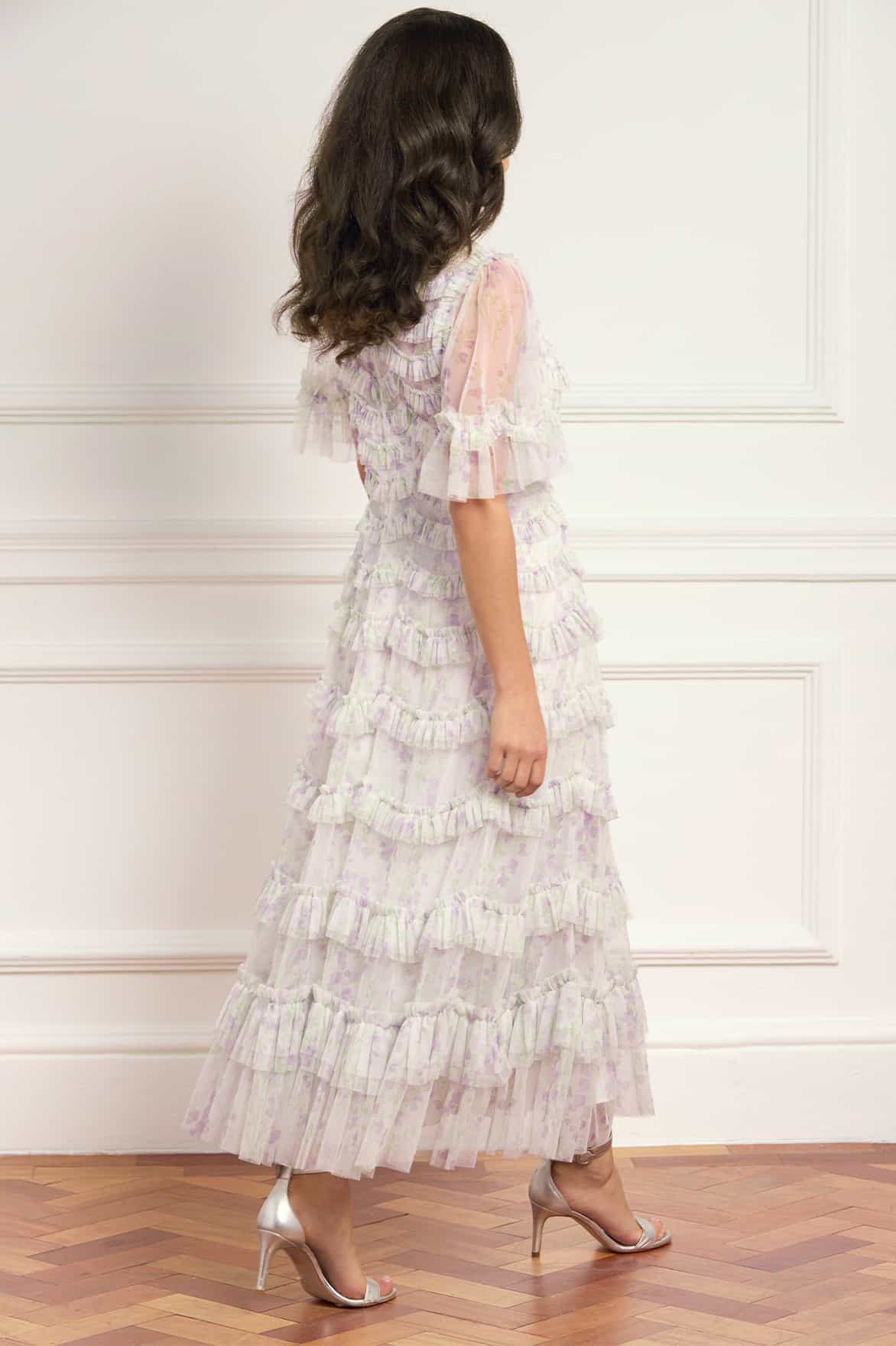 Trailing Floral Round Neck Ballerina Dress - Image 5