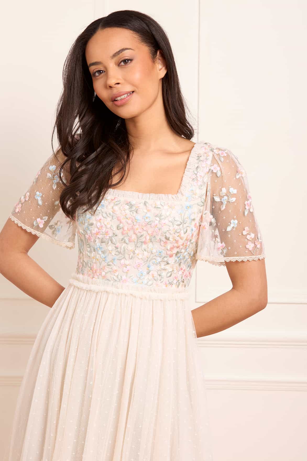 Versailles Ditsy Bodice Ankle Gown - Image 3