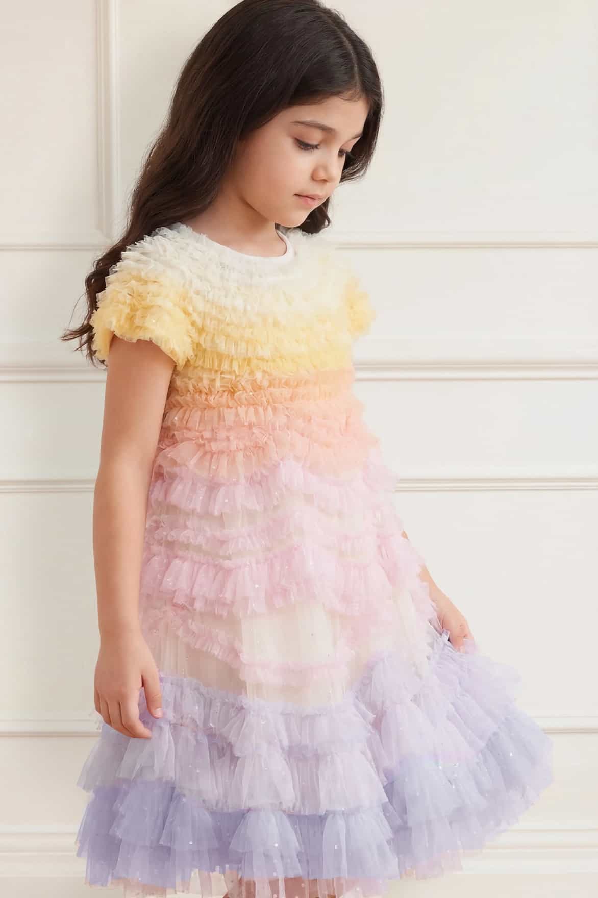 Wild Rose Ombre Kids Dress - Image 3