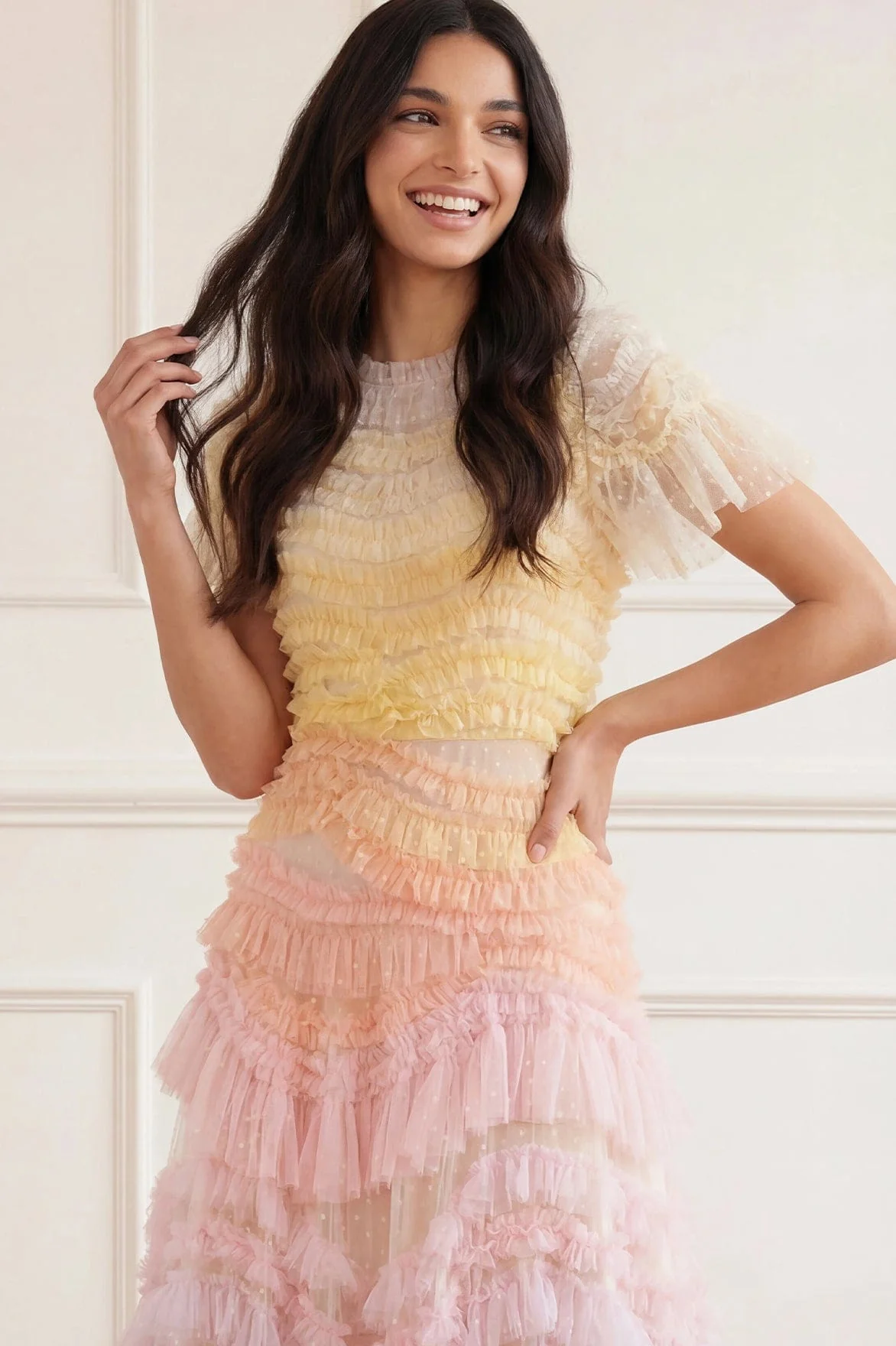 Wild Rose Ombre Short Sleeve Gown - Image 4